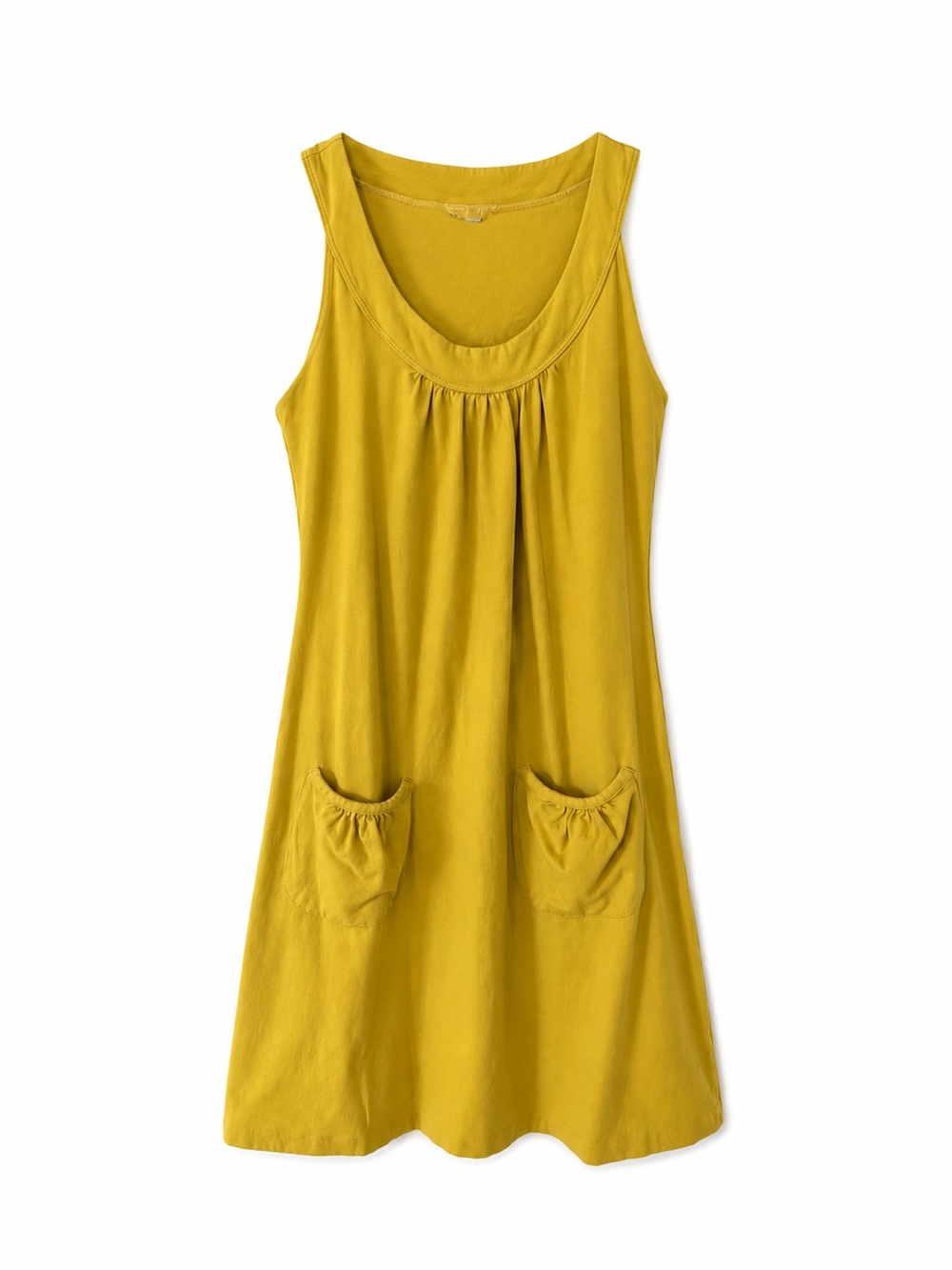 Athleta Girls' Sleeveless Scoop-Neck Dress in Mustard Yellow
